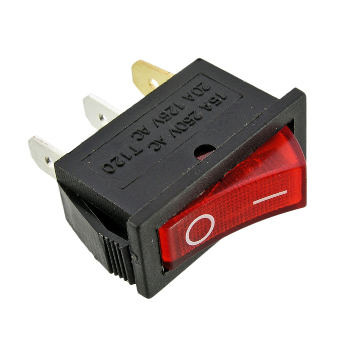 Клавишный переключатель RUICHI IRS-101-3C, ON-OFF, красный