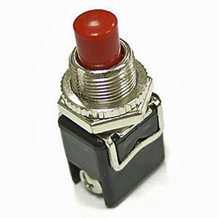 Кнопочный переключатель RUICHI PBS-13C, (ON)-OFF, красный