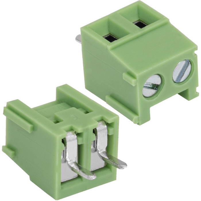 Винтовой модульный клеммный блок RUICHI XY303V-02P ( DG381-3.81-02P / GT381-3.81- 02P ),  на плату, 2 контакта, шаг 3.81 мм