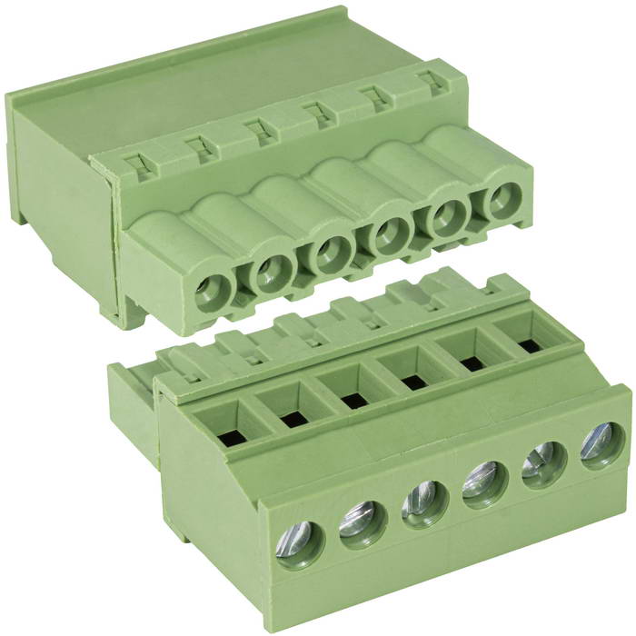 Разъемный клеммный блок на кабель SZC XY2500F-AV-06P ( 2EDGKA-5.0-06P / 2EGTKA-5.0-06P  ), розетка (F), 6 контактов, шаг 5.00 мм