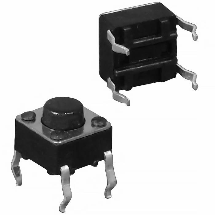 Тактовая кнопка RUICHI KAN0611-0501B, 6x6x5 мм, OFF-(ON), 50 мА, 12 В, 100 мОм