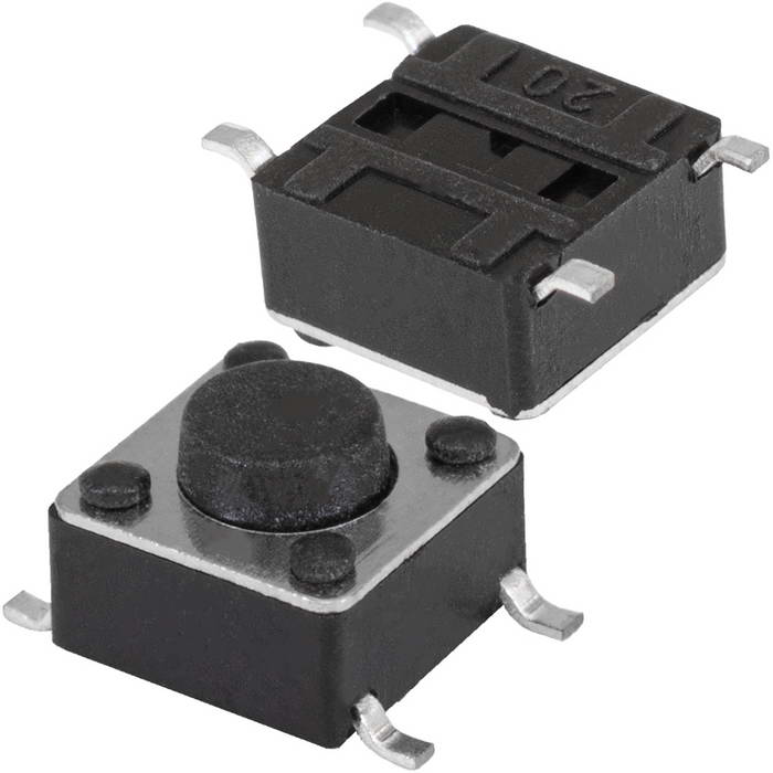 Тактовая кнопка RUICHI KAN0641-0431B, 6x6x4.3 мм, OFF-(ON), 50 мА, 12 В, 50 мОм
