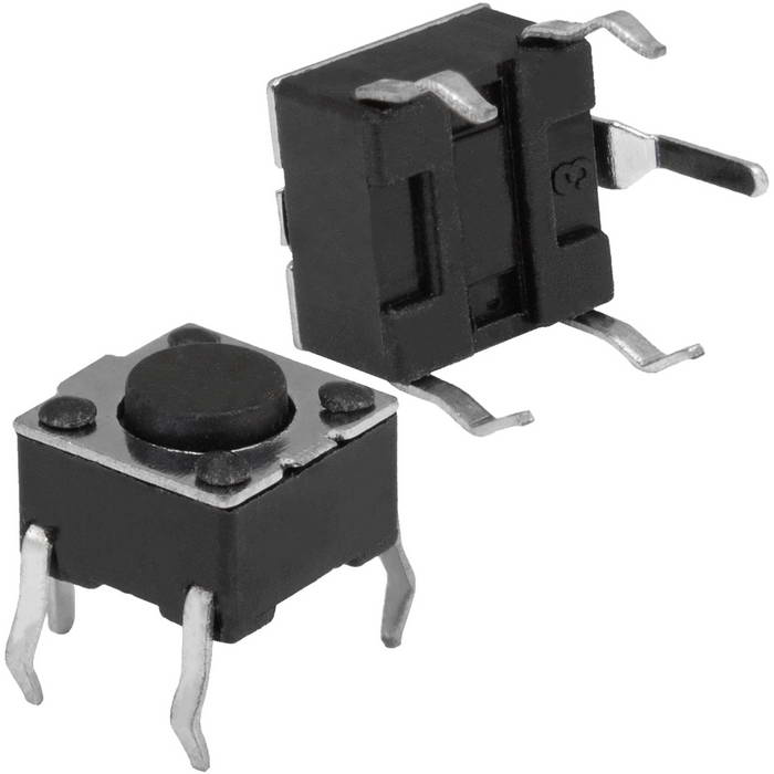 Тактовая кнопка RUICHI KAN0621-0431B, 6x6x4.3 мм, OFF-(ON), 50 мА, 12 В, 100 мОм