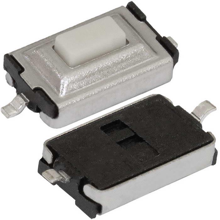 Тактовая кнопка RUICHI KAN0441-0252B, 6.1x3.7x2.5 мм, OFF-(ON), SPST, 50 мА, 12 В, 100 мОм