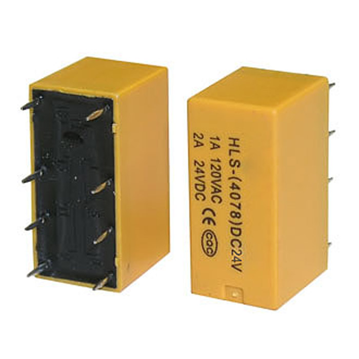 Электромагнитное реле RUICHI 4078 24VDC 2A, DPDT
