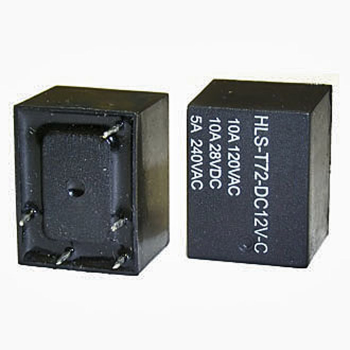 Электромагнитное реле RUICHI T72 12VDC (843) 10A, монтаж DIP