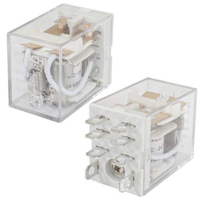 Электромагнитное реле RUICHI 13F-2 (SCL) 24VDC 10/15A, DPDT