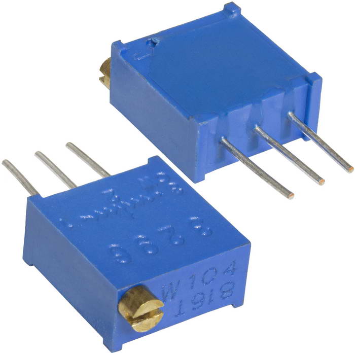 Подстроечный резистор RUICHI 3296W 1K, 25 оборотов