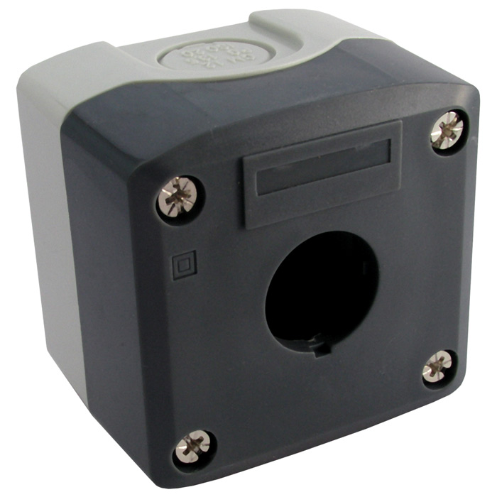 Кнопочный пост RUICHI GB5-D01, 1-местный, IP40/IP65, 67х67х65 мм, открытой установки,   серый/черный