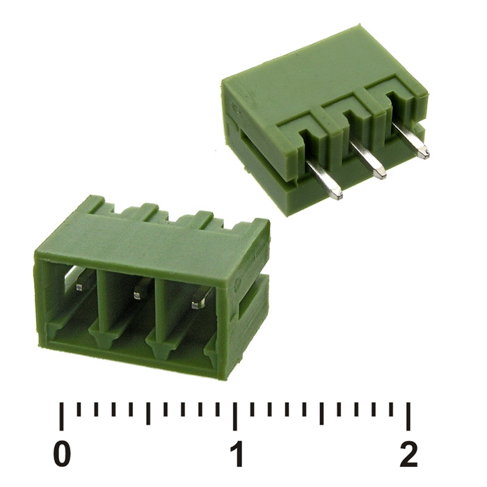 Разъемный клеммный блок на плату RUICHI XY2500V-E-3 ( 15EDGVC-3.81-03P / 15EGTVC- 3.81- 03P ), вилка (M), 3 контакта, шаг 3.81 мм