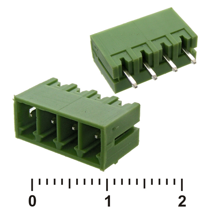 Разъемный клеммный блок на плату SZC XY2500V-E-4 ( 15EDGVC-3.81-04P / 15EGTVC-3.81-04P /  L-KLS2-EDV-3.81-04P ), вилка (M), 4 контакта, шаг 3.81 мм