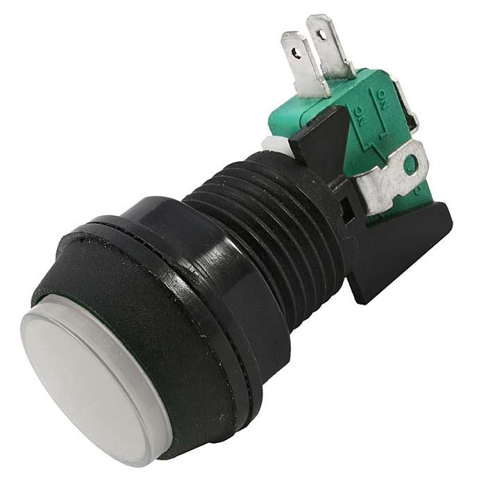 Кнопка GMSI круглая RUICHI 7B-C с LED подсветкой 12 В, 5 А, 30 мОм, 250 В, NO(NC)+NC(NO), белая