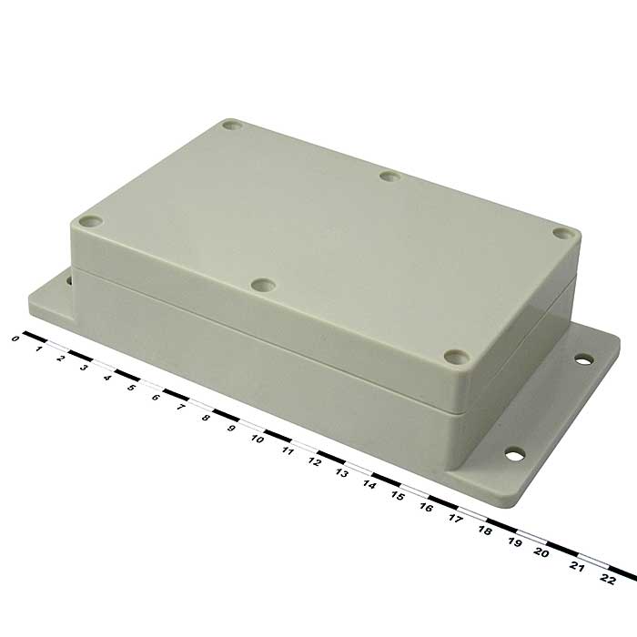 Корпус для РЭА пластиковый пылевлагонепроницаемый с фланцами RUICHI 11-21, 191х100х45 мм, для настенного монтажа