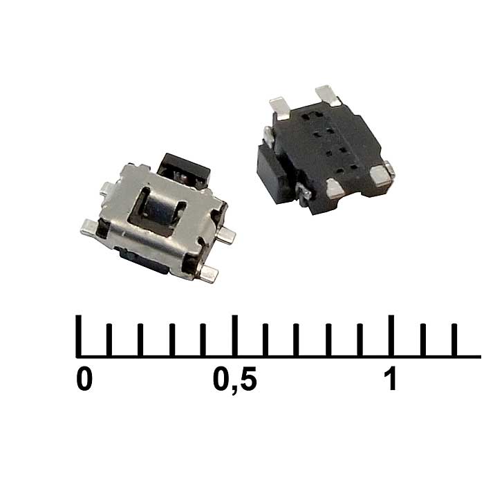 Тактовая кнопка RUICHI IT-1189UE, 4.6х3х1.4 мм, OFF-(ON), 50 мА, 12 В, 50 мОм