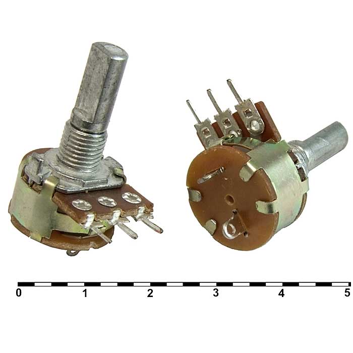 Потенциометр RUICHI S16KN1-B 500K L20F, угол поворота 300