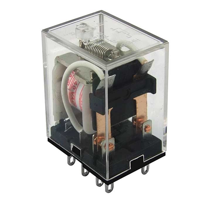 Электромагнитное реле RUICHI HJQ-22F-240VAC-2Z 5A, 2(NO - NC); DPDT - 8 pin ; form 2C