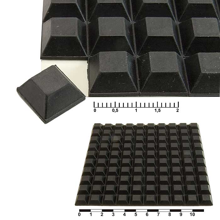 Ножка приборная самоклеющаяся RUICHI SF-007, 10.5x8.6x2.5 мм, квадратная