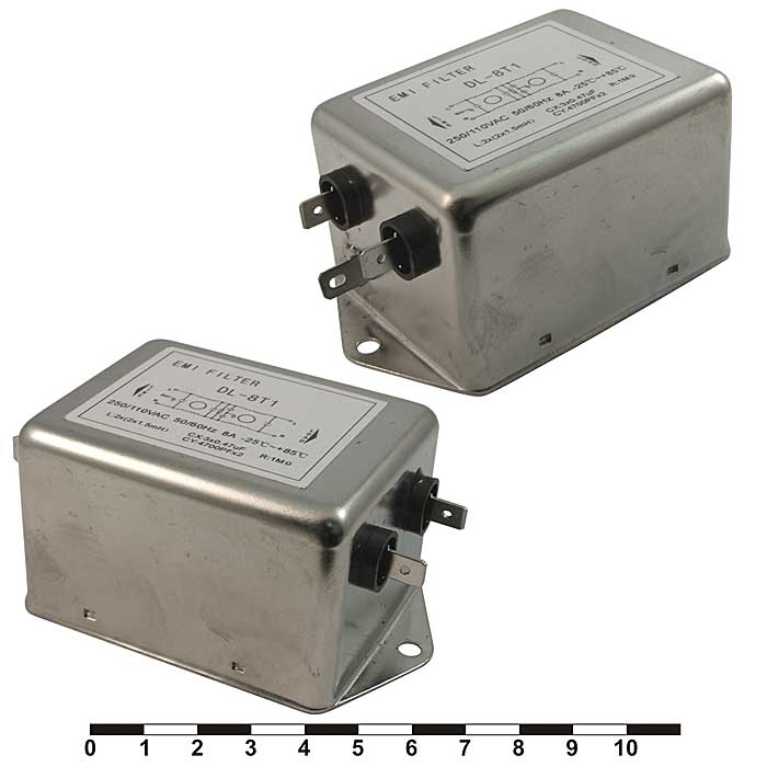 Сетевой фильтр RUICHI DL-8T1 8A. 250V, 4,7 нФ