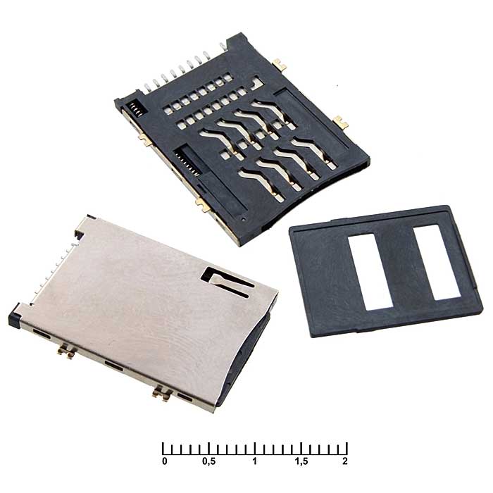 Держатель SIM карты RUICHI 8 pin, 1.9 H