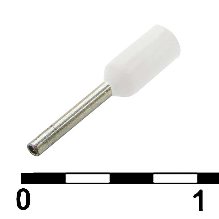 Наконечник на кабель RUICHI DN00206, белый, 0.75x6 мм, 0.25 мм2
