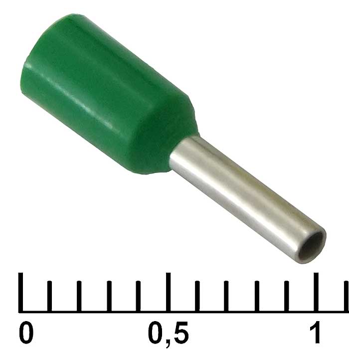 Наконечник на кабель RUICHI DN00706, зеленый, 1.2x6 мм, 0.75 мм2