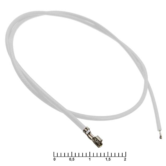 Разъём питания низковольтный RUICHI HB шаг 2,00 мм AWG26 0,3m белый, 1 контакт