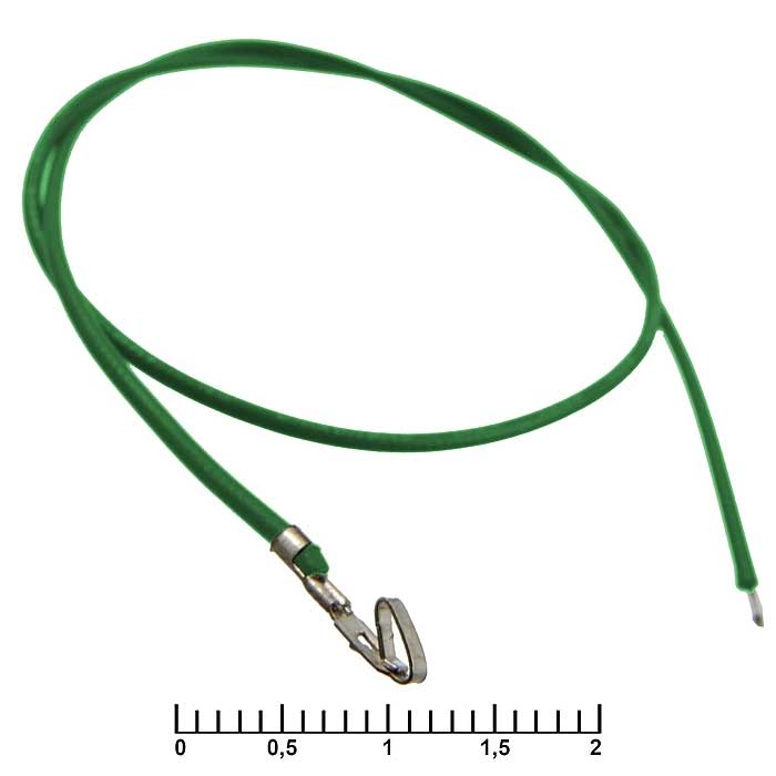 Разъём питания низковольтный RUICHI HU шаг 2,54 мм AWG26 0,3m зелёный, 1 контакт