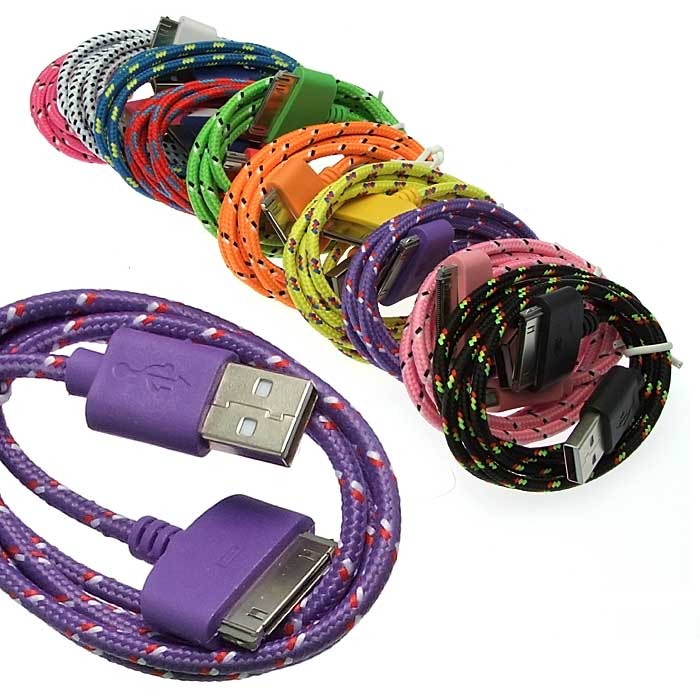 Шнур для мобильных устройств USB RUICHI для iPhone4, круглый, 1 м