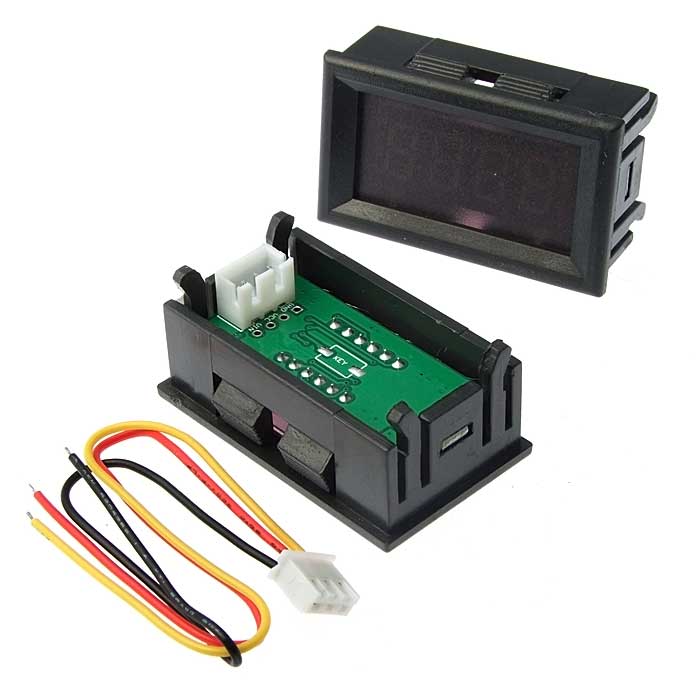 Вольтметр RUICHI 0-33,00VDC синий (45x26 мм), цифровой