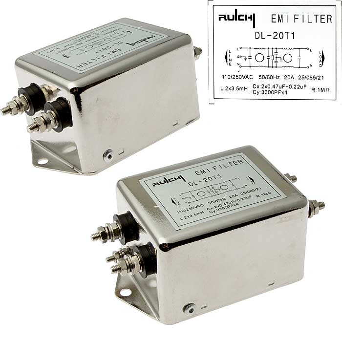 Сетевой фильтр RUICHI DL-20T1, 20 А
